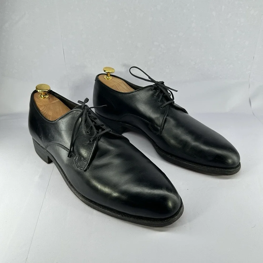 Hanlon's Gold Label Men's Black Leather Oxford Dress Shoes‎ Leather Sole 11D